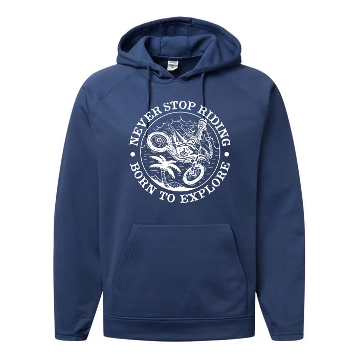 Born To Explore Motorcycle Performance Fleece Hoodie