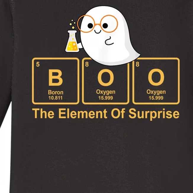 Boo The Element Of Surprise Ghost Chemist Halloween Baby Long Sleeve Bodysuit