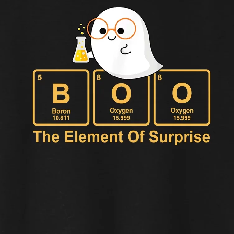 Boo The Element Of Surprise Ghost Chemist Halloween Women's Crop Top Tee