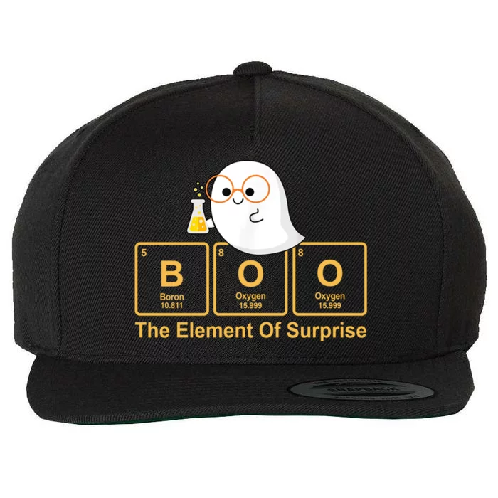 Boo The Element Of Surprise Ghost Chemist Halloween Wool Snapback Cap