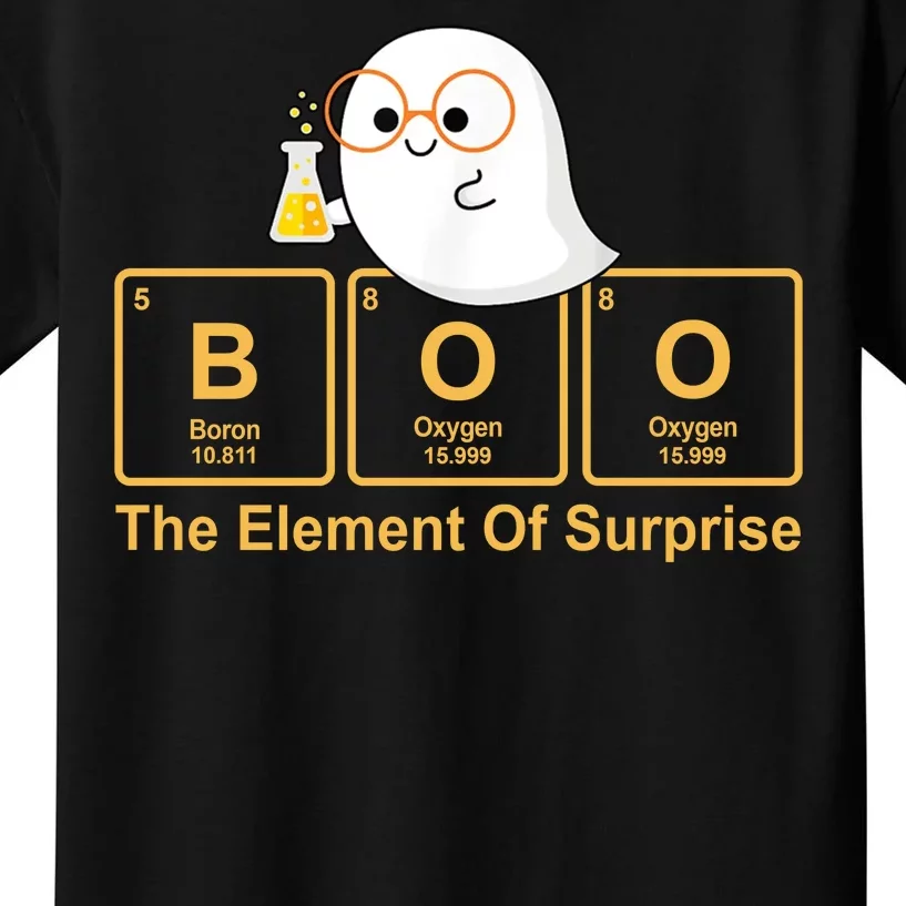 Boo The Element Of Surprise Ghost Chemist Halloween Kids T-Shirt