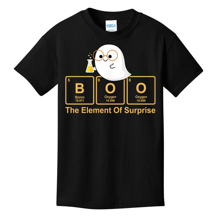 Boo The Element Of Surprise Ghost Chemist Halloween Kids T-Shirt