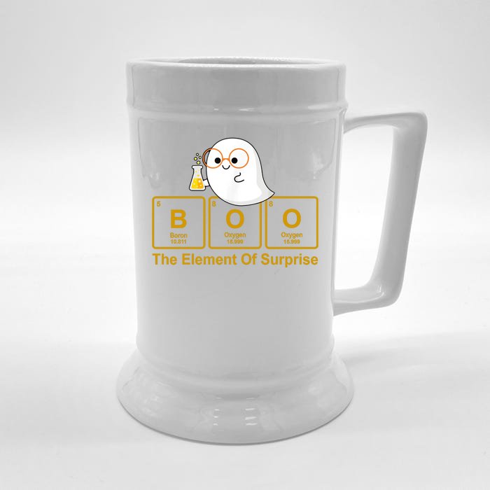 Boo The Element Of Surprise Ghost Chemist Halloween Front & Back Beer Stein