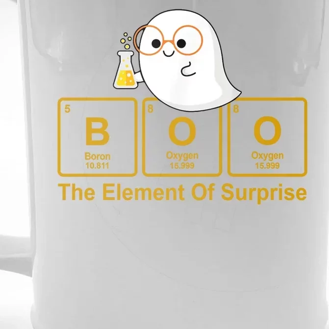 Boo The Element Of Surprise Ghost Chemist Halloween Front & Back Beer Stein