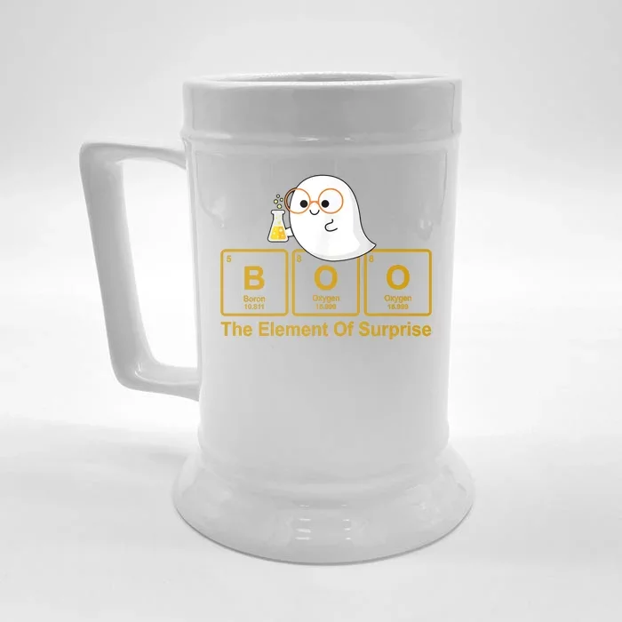 Boo The Element Of Surprise Ghost Chemist Halloween Front & Back Beer Stein