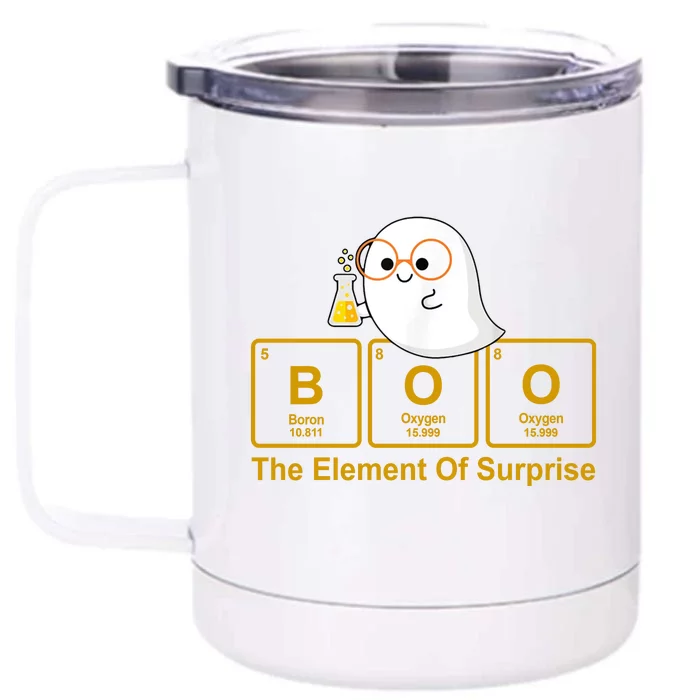 Boo The Element Of Surprise Ghost Chemist Halloween Front & Back 12oz Stainless Steel Tumbler Cup