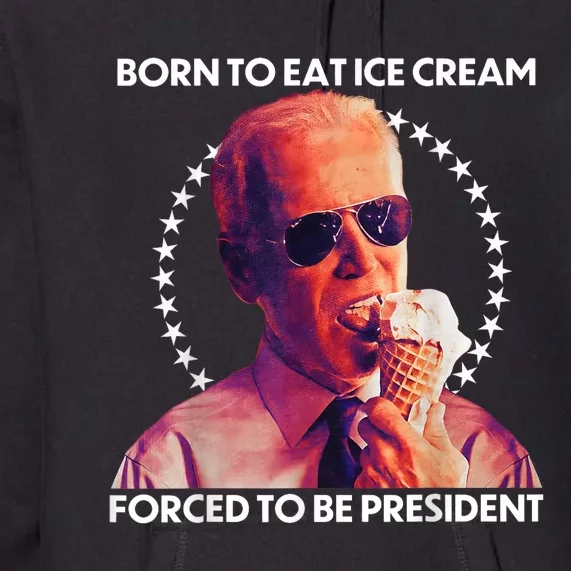 Born To Eat Ice Cream Forced To Be President Premium Hoodie