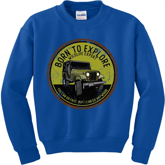 Born To Explore Off Roading Offroad 4x4 Suv Kids Sweatshirt