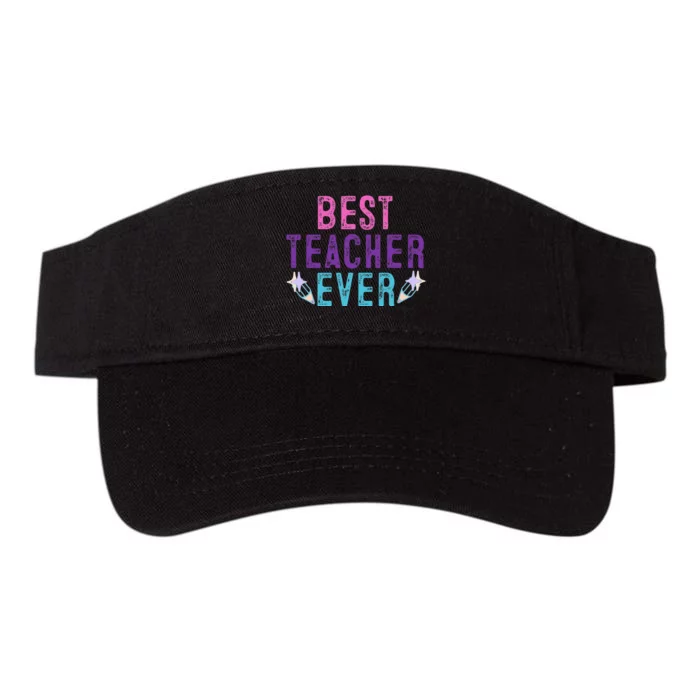 Best Teacher Ever Teacher Gift End of the year graduation Valucap Bio-Washed Visor