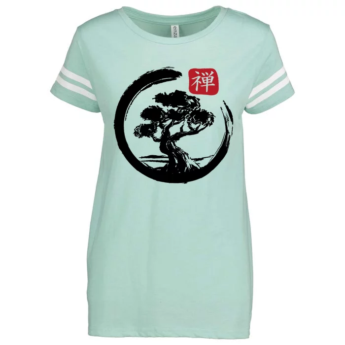 Bonsai Tree Enso Circle Japanese Zen Yoga Buddhism Aesthetic Meaningful Gift Enza Ladies Jersey Football T-Shirt