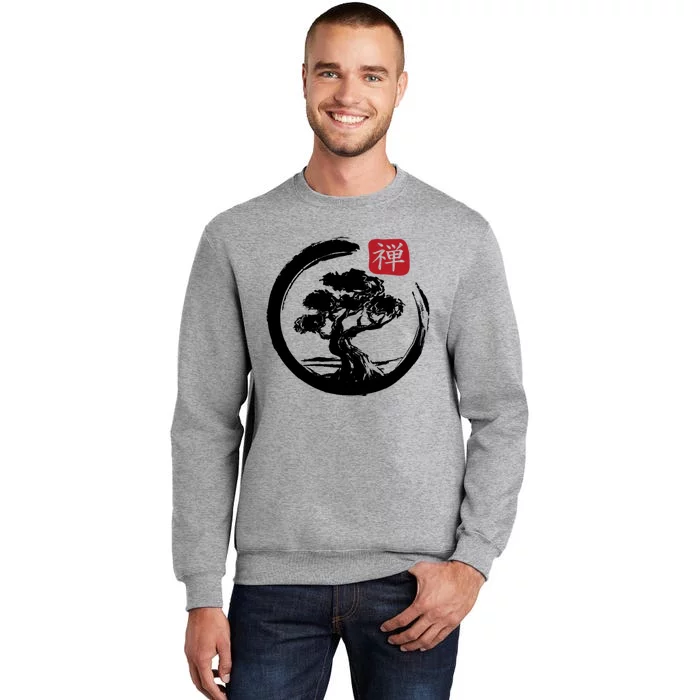 Bonsai Tree Enso Circle Japanese Zen Yoga Buddhism Aesthetic Meaningful Gift Sweatshirt