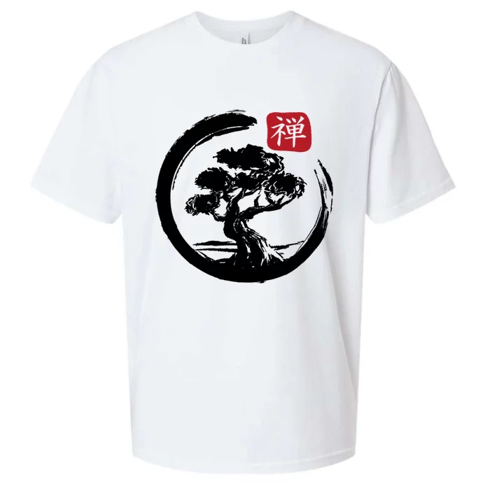 Bonsai Tree Enso Circle Japanese Zen Yoga Buddhism Aesthetic Meaningful Gift Sueded Cloud Jersey T-Shirt