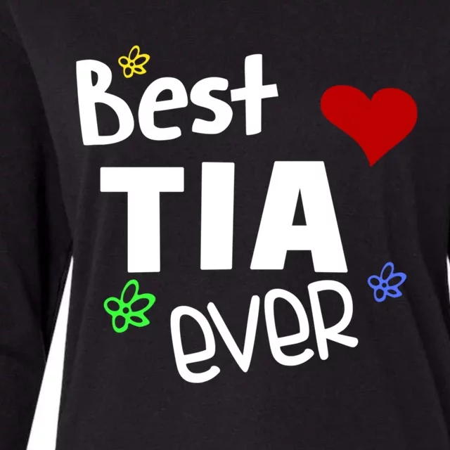 Best Tia Ever Gift Auntie Gift Womens Cotton Relaxed Long Sleeve T-Shirt