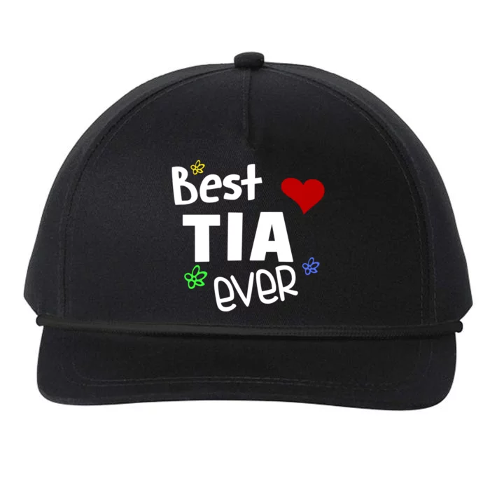 Best Tia Ever Gift Auntie Gift Snapback Five-Panel Rope Hat