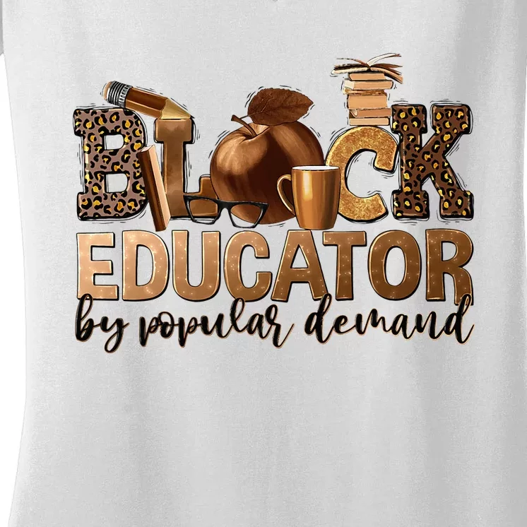 Black Teacher Educator African American Professor Ta School Women's V-Neck T-Shirt