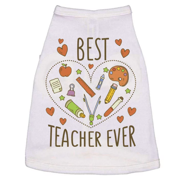 Best Teacher Ever Heart Gift Doggie Tank