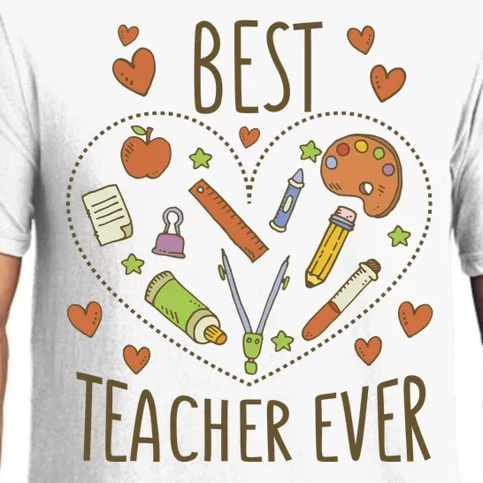 Best Teacher Ever Heart Gift Pajama Set