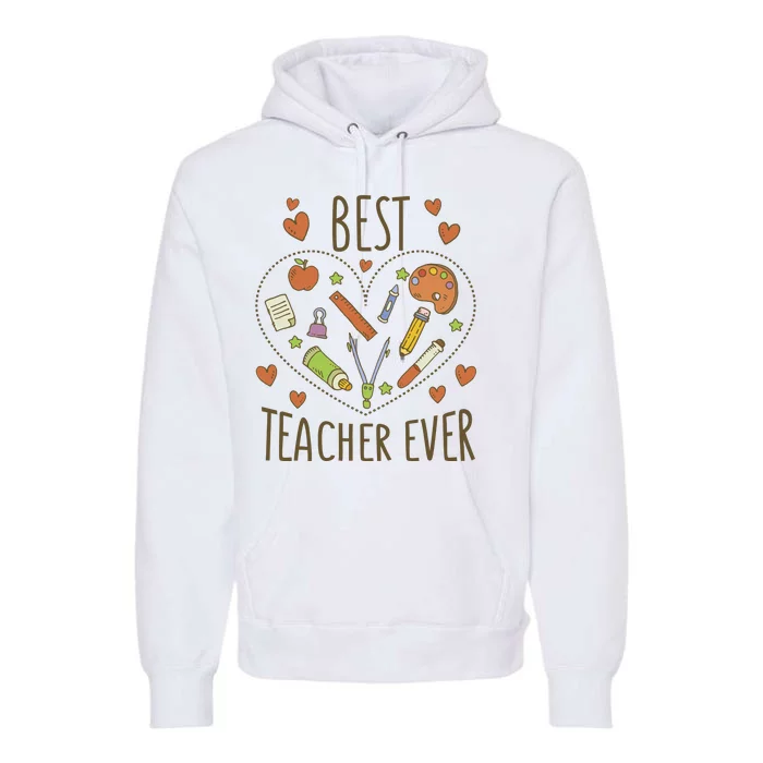 Best Teacher Ever Heart Gift Premium Hoodie