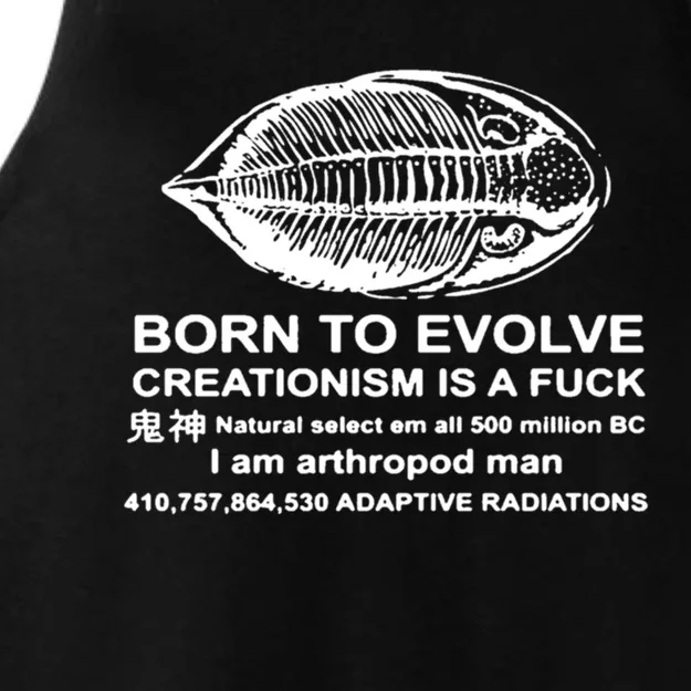 Born To Evolve Creationism Is A Fuck Adult Humor Ladies Tri-Blend Wicking Tank