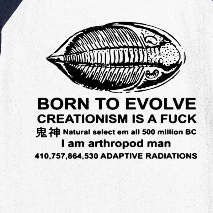 Born To Evolve Creationism Is A Fuck Adult Humor Baseball Sleeve Shirt