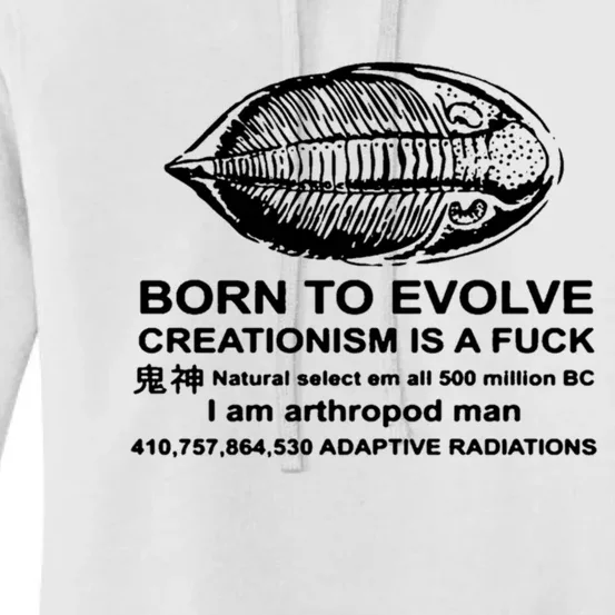 Born To Evolve Creationism Is A Fuck Adult Humor Women's Pullover Hoodie