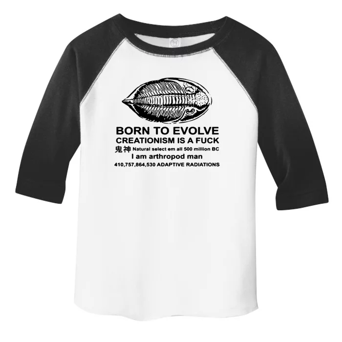 Born To Evolve Creationism Is A Fuck Adult Humor Toddler Fine Jersey T-Shirt