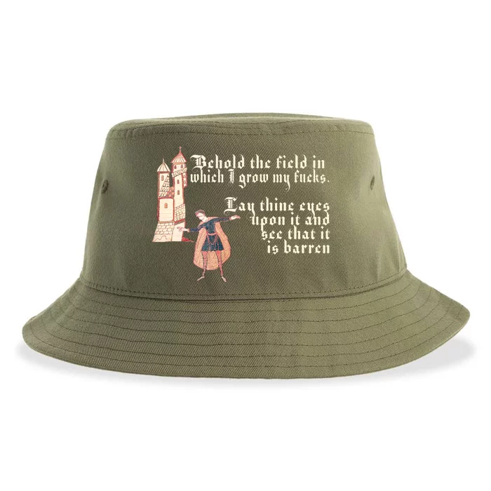 Behold The Field In Which I Grow My Fucks. Funny Meme Sustainable Bucket Hat