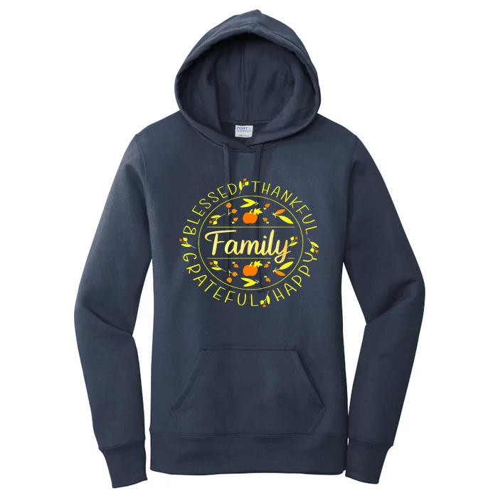 Blessed Thankful Family Thanksgiving Women's Pullover Hoodie