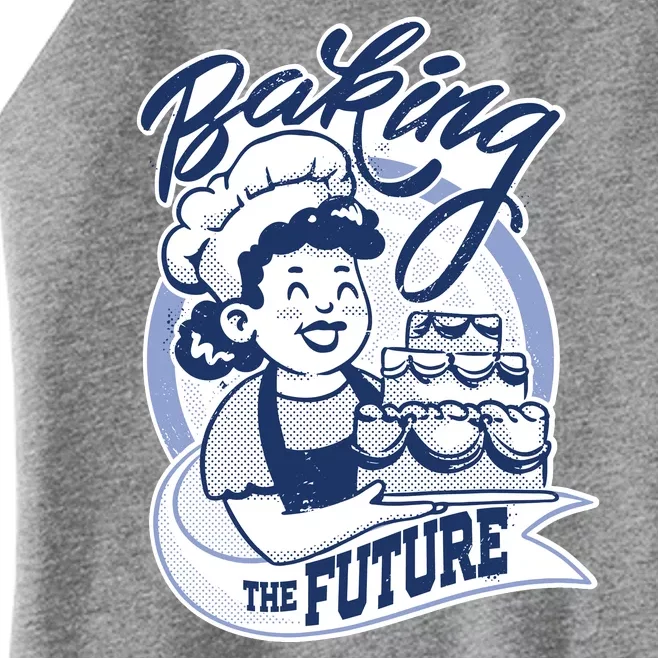 Baking The Future Retro Cartoon Women’s Perfect Tri Rocker Tank