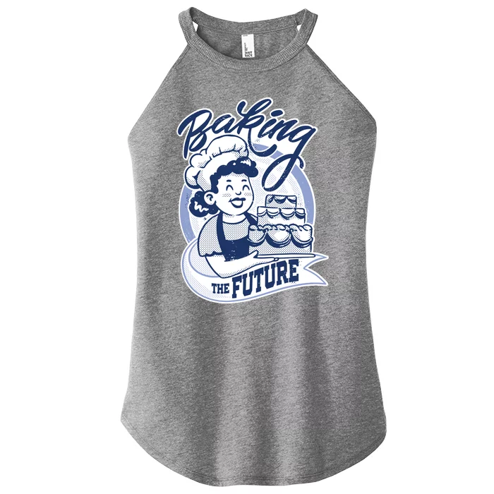 Baking The Future Retro Cartoon Women’s Perfect Tri Rocker Tank