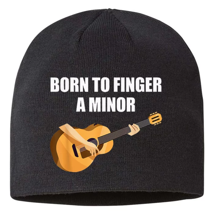 Born To Finger A Minor Guitar 8 1/2in Sustainable Knit Beanie