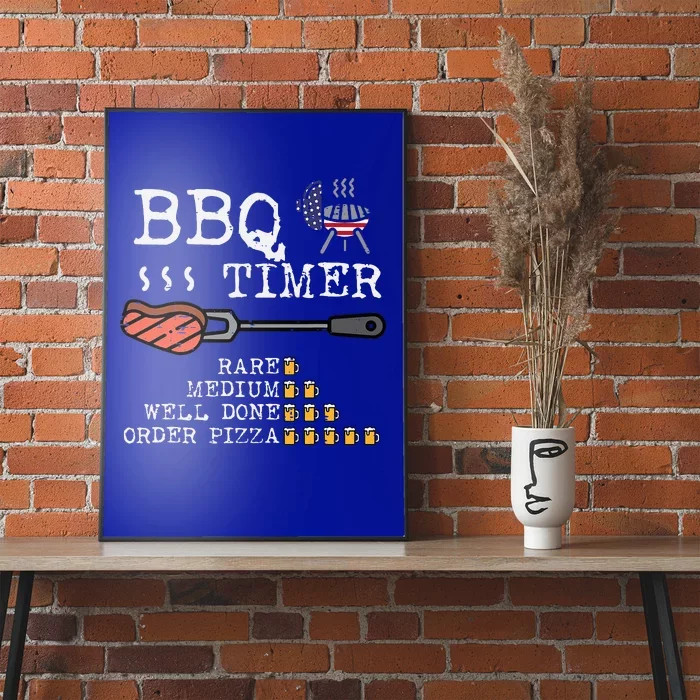 Bbq Timer Flag Funny Barbecue Grill Dad Grandpa Poster