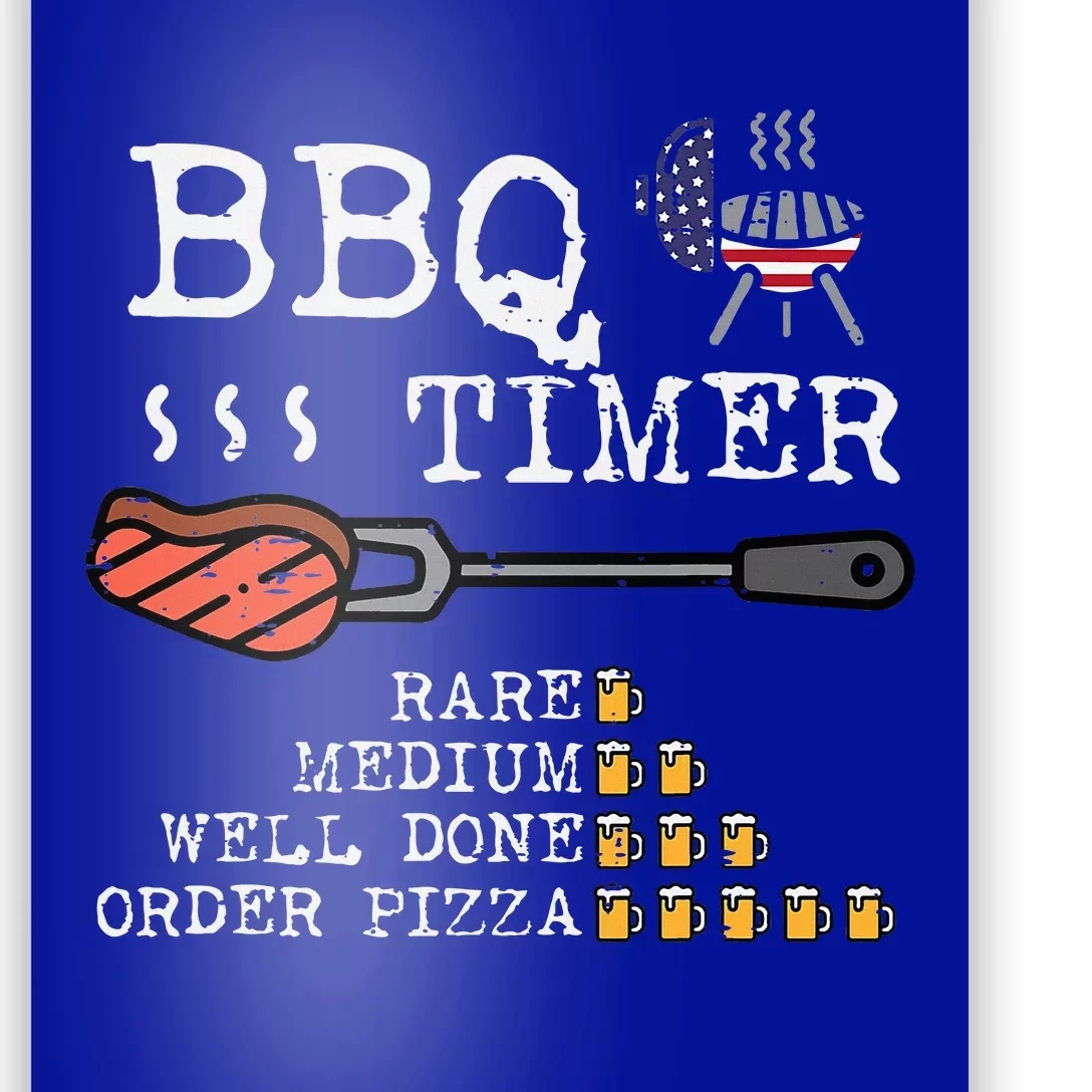 Bbq Timer Flag Funny Barbecue Grill Dad Grandpa Poster