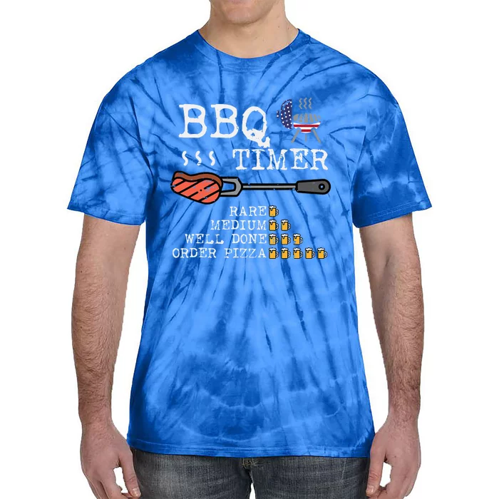 Bbq Timer Flag Funny Barbecue Grill Dad Grandpa Tie-Dye T-Shirt