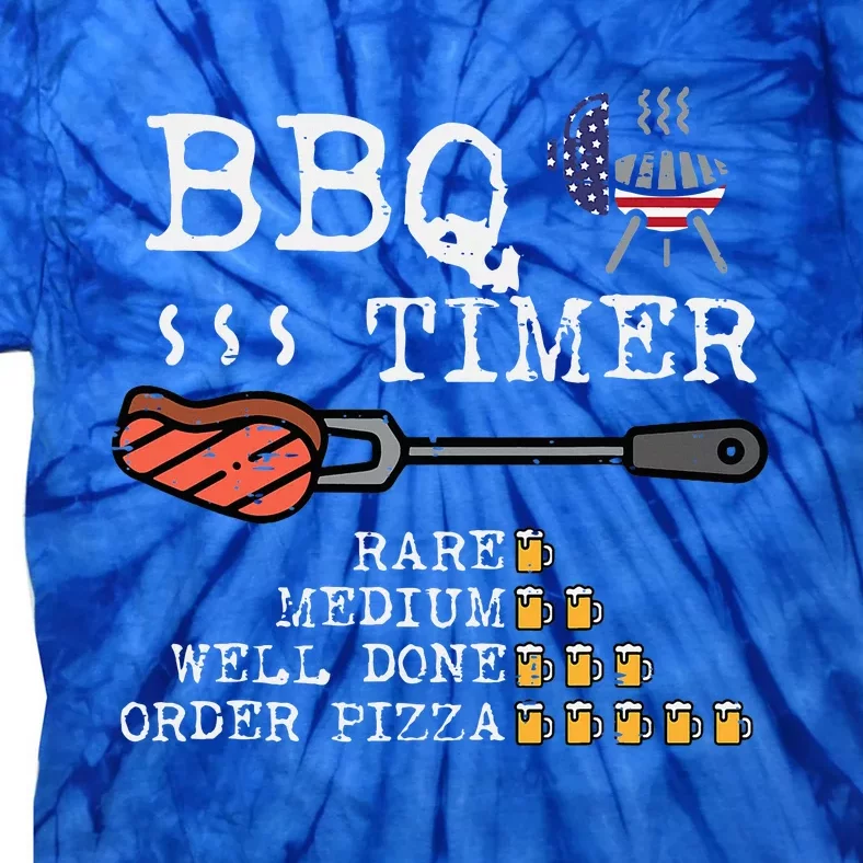 Bbq Timer Flag Funny Barbecue Grill Dad Grandpa Tie-Dye T-Shirt