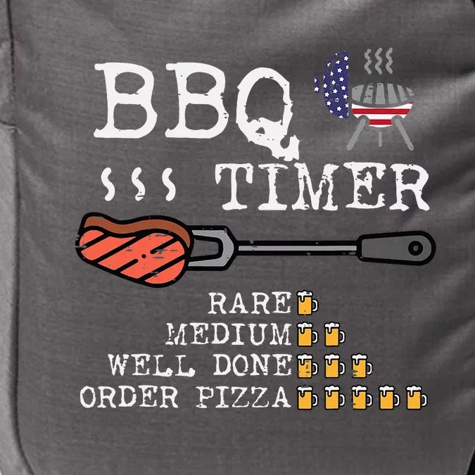 Bbq Timer Flag Funny Barbecue Grill Dad Grandpa Impact Tech Backpack