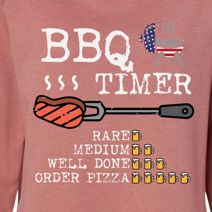 Bbq Timer Flag Funny Barbecue Grill Dad Grandpa Womens California Wash Sweatshirt