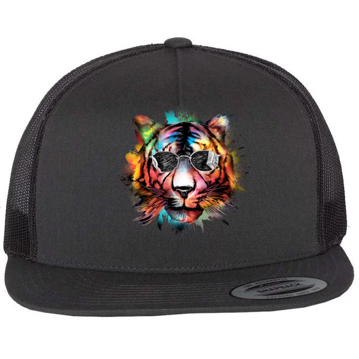 Bengal Tiger Face Paint Tiger Head Animal Bengal Tiger Lover Flat Bill Trucker Hat