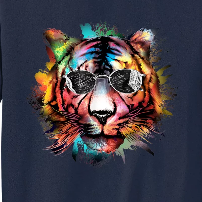 Bengal Tiger Face Paint Tiger Head Animal Bengal Tiger Lover Tall Sweatshirt