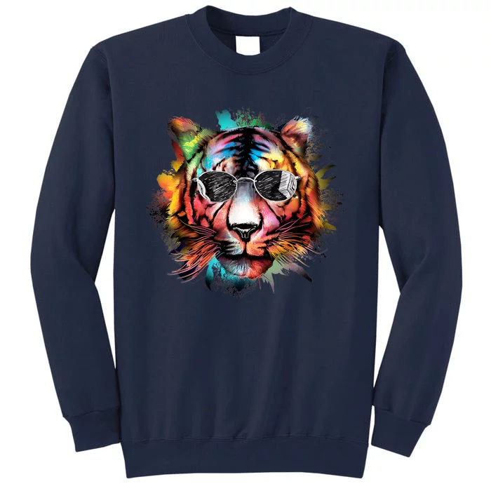 Bengal Tiger Face Paint Tiger Head Animal Bengal Tiger Lover Tall Sweatshirt