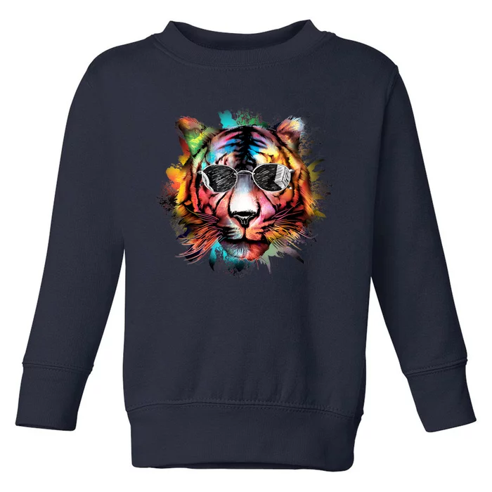 Bengal Tiger Face Paint Tiger Head Animal Bengal Tiger Lover Toddler Sweatshirt