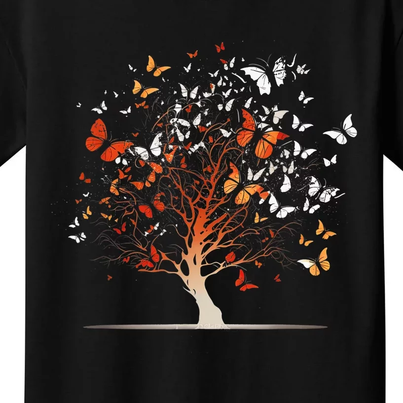 Butterfly Tree Funny Butterfly Kids T-Shirt