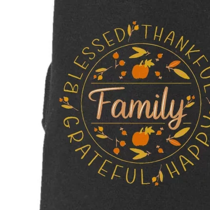 Blessed Thankful Family Thanksgiving Doggie 3-End Fleece Hoodie