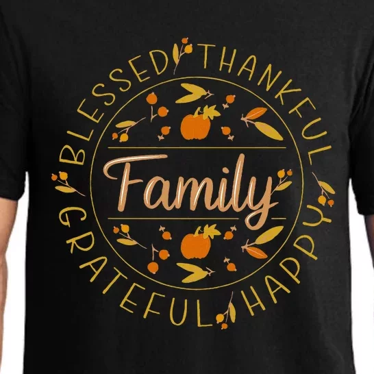 Blessed Thankful Family Thanksgiving Pajama Set