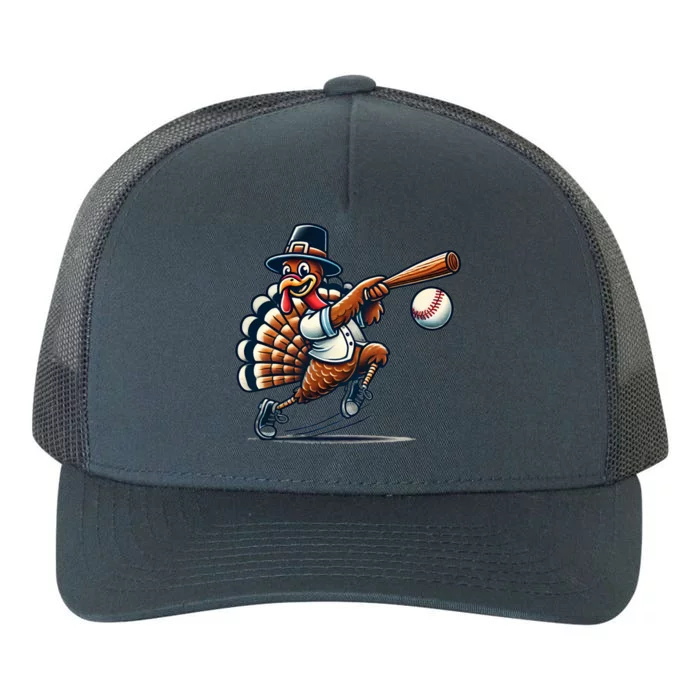 Baseball Turkey Funny Thanksgiving Animal Bird Sports Player Great Gift Yupoong Adult 5-Panel Trucker Hat