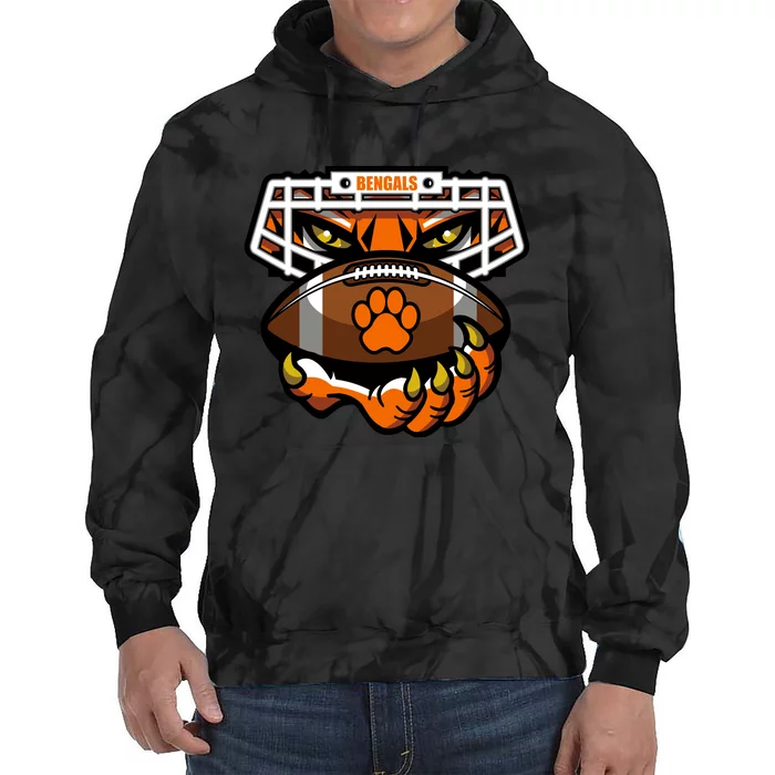 Bengal Tiger Football Tie Dye Hoodie