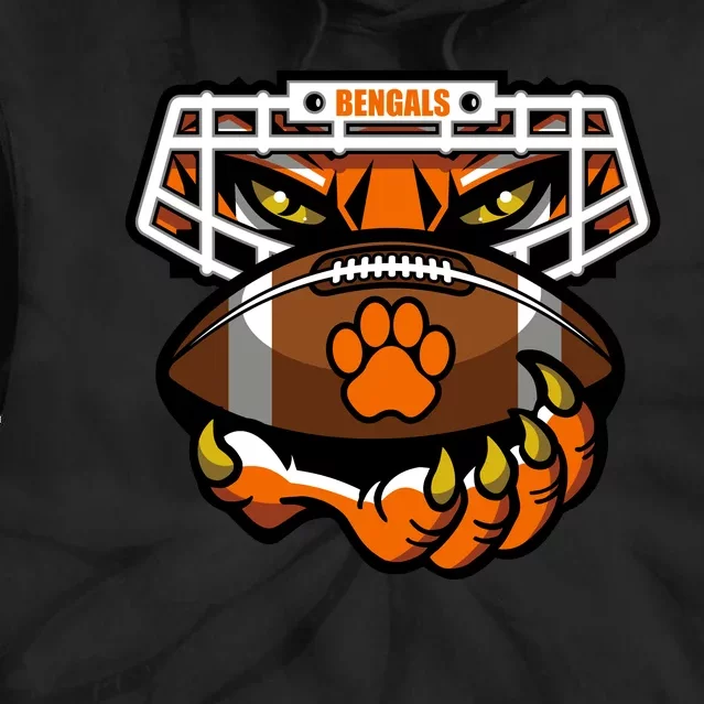 Bengal Tiger Football Tie Dye Hoodie