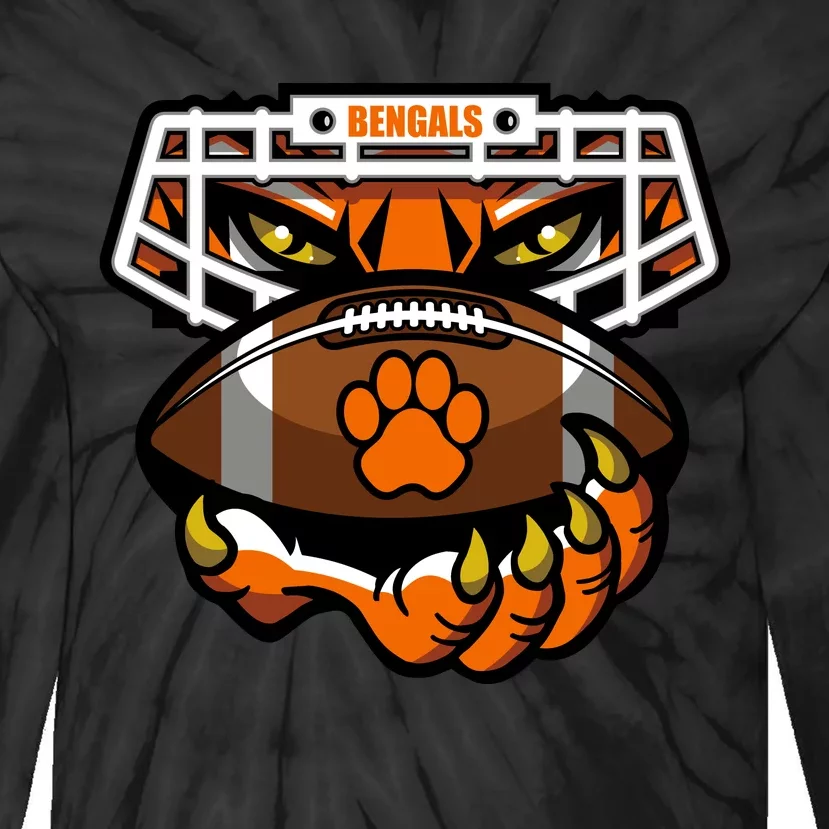 Bengal Tiger Football Tie-Dye Long Sleeve Shirt