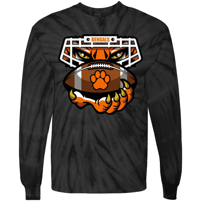 Bengal Tiger Football Tie-Dye Long Sleeve Shirt