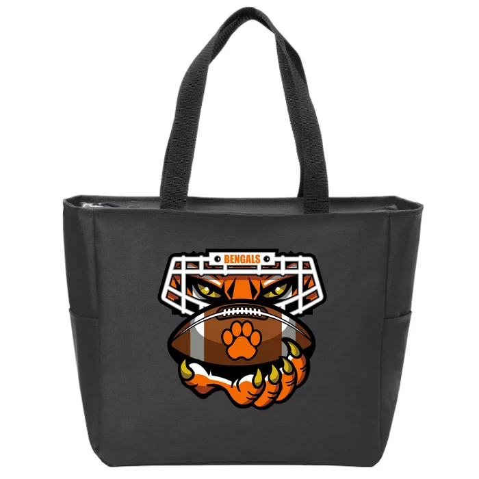 Bengal Tiger Football Zip Tote Bag